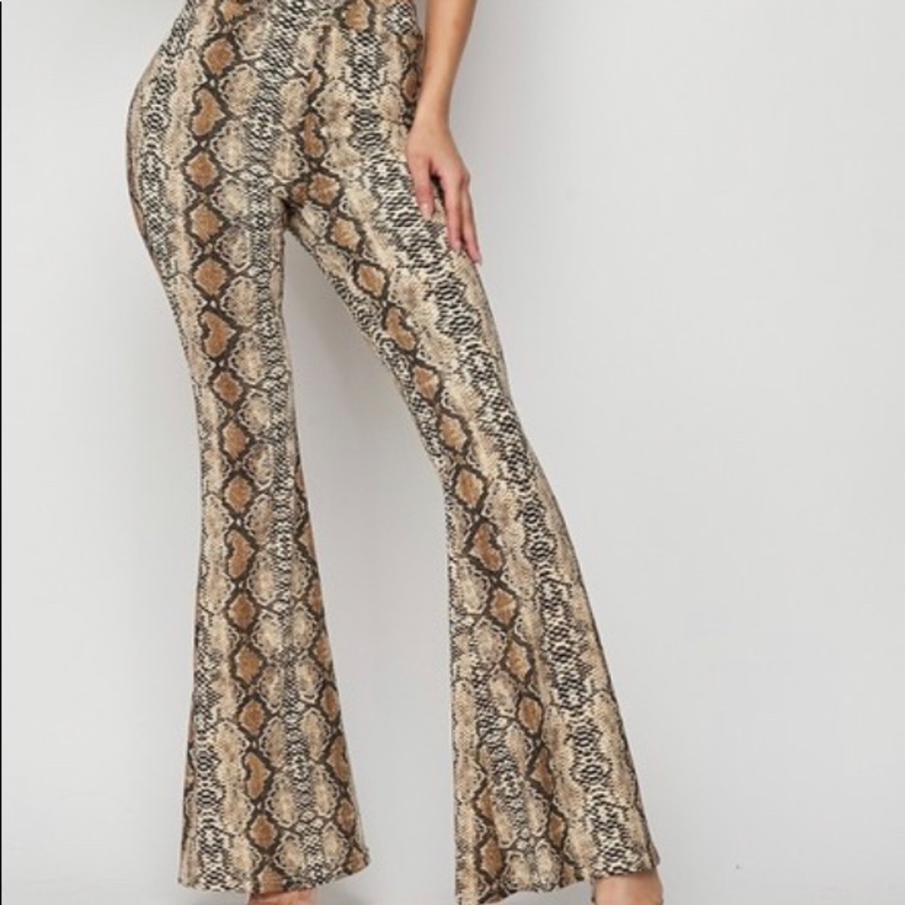 Snake skin legging bell bottoms